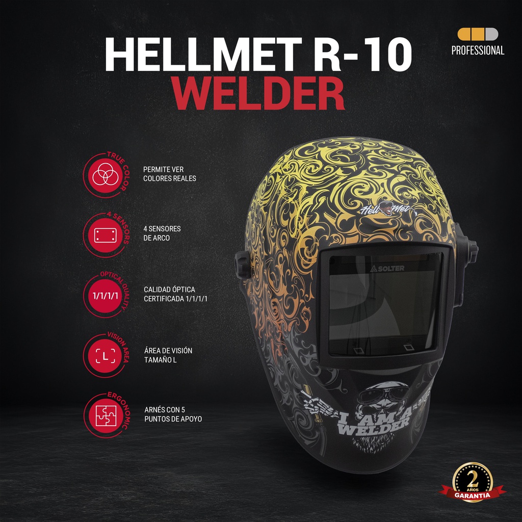 PANTALLA HELLMET R-10 WELDER