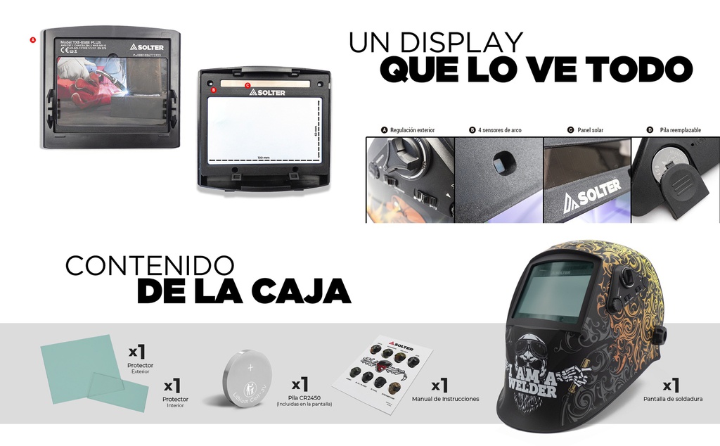 PANTALLA HELLMET R-10 WELDER