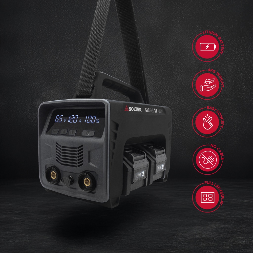 EQUIPO INVERTER MMA A BATERIA  SB-120 PACK 4 BATERIAS (10798)