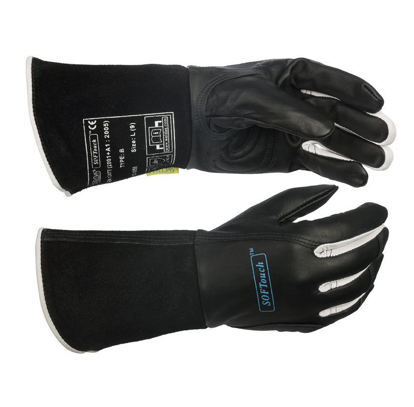 GUANTE TIG WELDAS SOFTOUCH CUERO VACA NEGRO TALLA M (8 1/2) 10-1050M