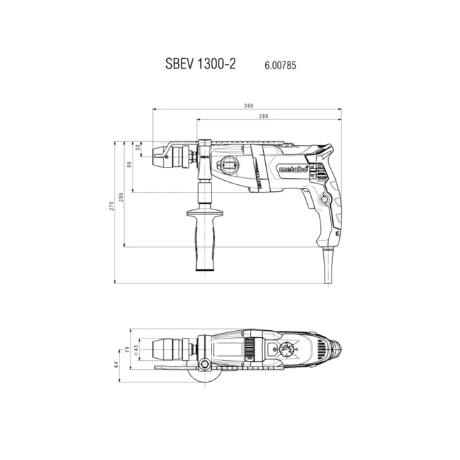 TALADRADORA PERC.SBEV 1300-2 METABO 600785500