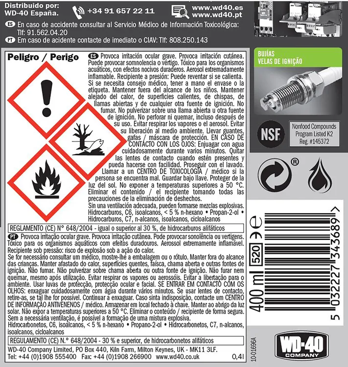 LIMPIADOR CONTACTOS WD-40 SPECIALIST 400ML