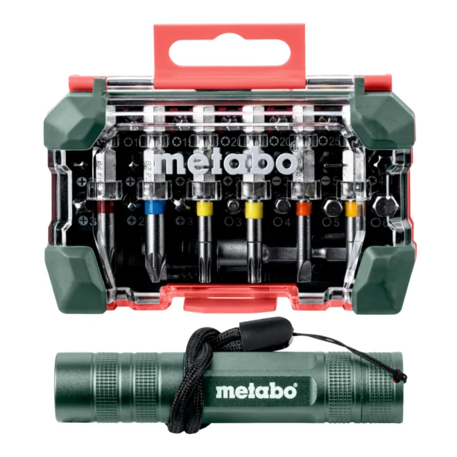 CAJA PUNTAS SP METABO 29 PIEZAS + LINTERNA METABO (626721000)