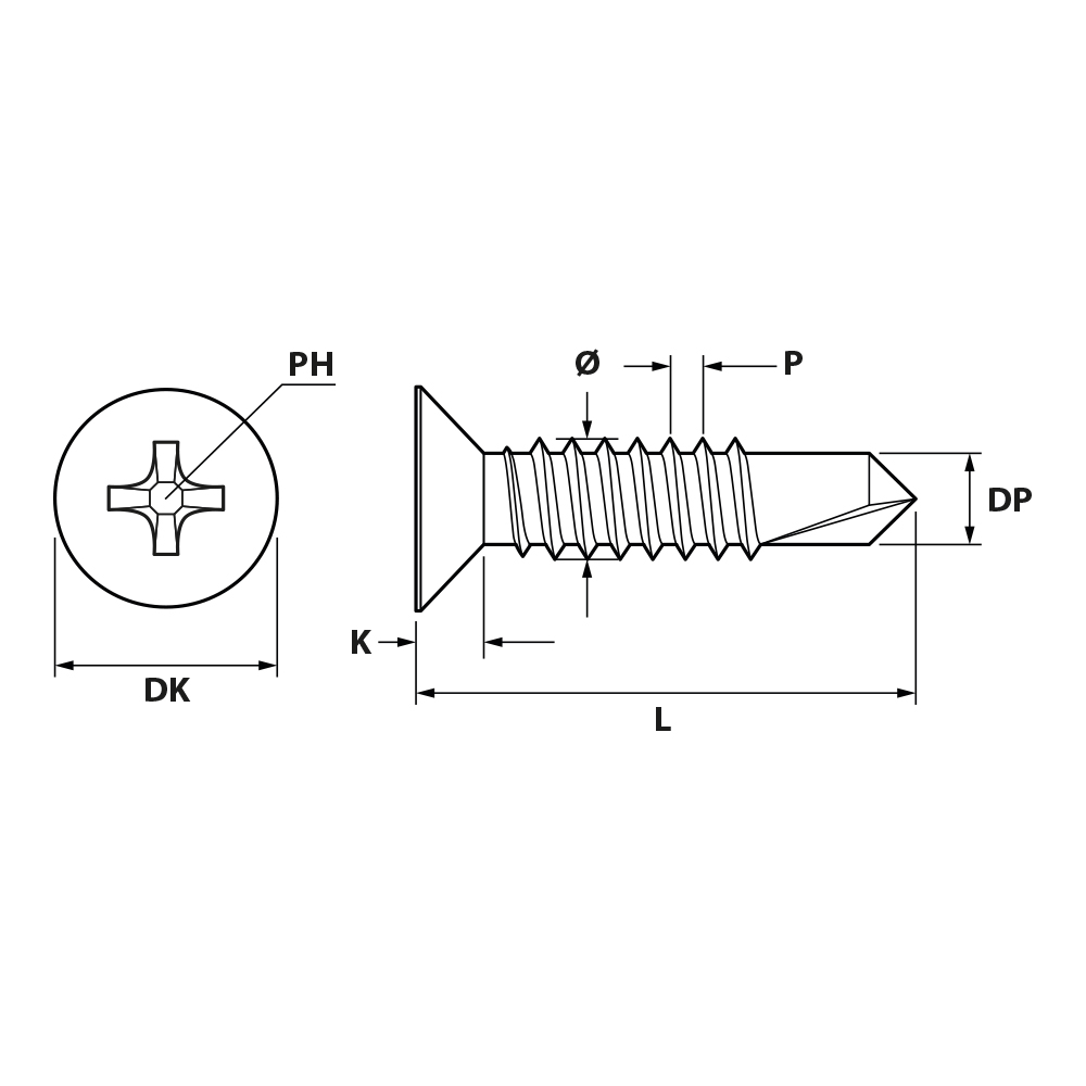 TORNILLO AUTOTALADRANTE DIN 7504-P 4,8x45 PH2 ZN