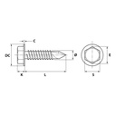 TORNILLO AUTOTALADRANTE DIN7504-K 4,8X19 / SW-8 ZN