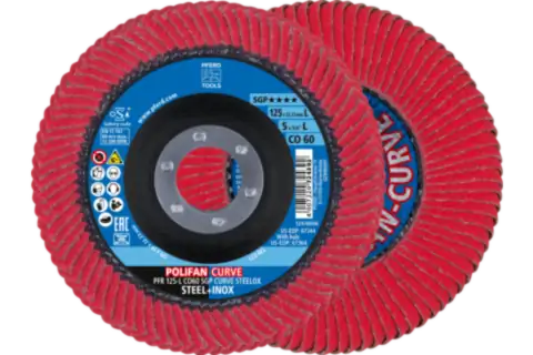 DISCO POLIFAN CURVE PFR 125X22,23 L CERAMICO CO 60 SGP STEELOX PFERD