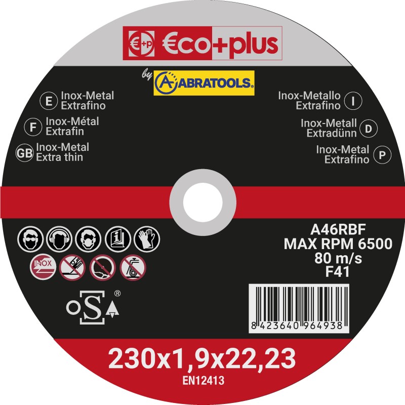 DISCO CORTE 230X1,9 A46RBF ECOPLUS (012301800)