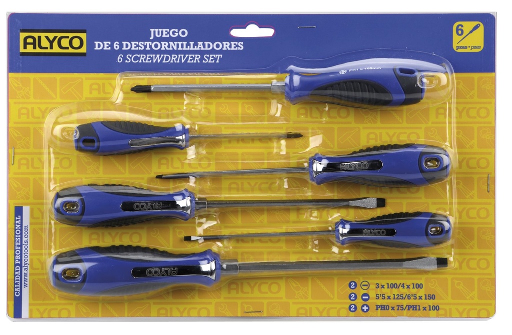 JUEGO DE 6 DESTORNILLADORES ALYCO