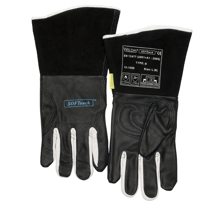 GUANTE TIG WELDAS SOFTOUCH CUERO VACA NEGRO TALLA M (8 1/2) 10-1050M