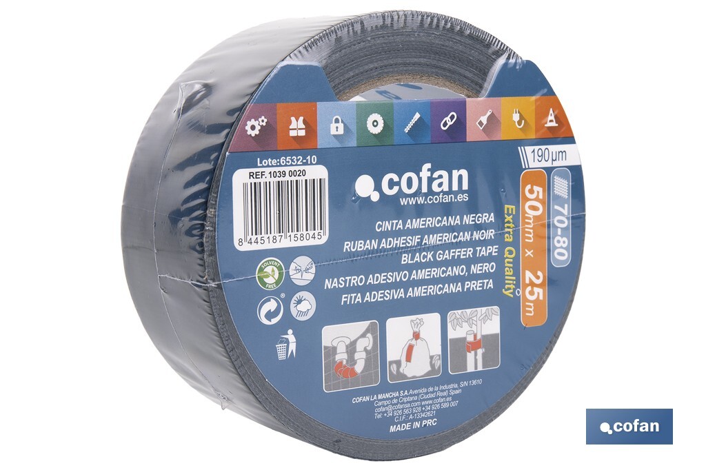 CINTA AMERICANA NEGRA COFAN 50X25 (10390020) 