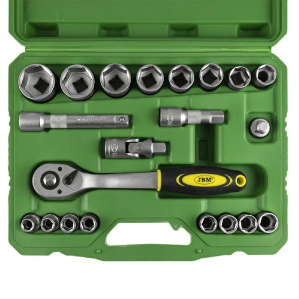 ESTUCHE 21 PIEZAS JBM VASOS HEXAGONALES DE 1/2" (52723)