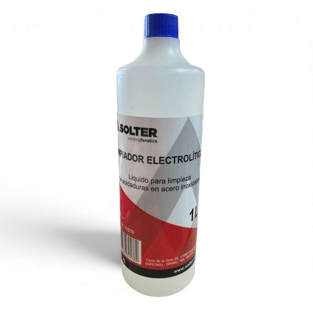 LÍQUIDO LIMPIADOR ELECTROLÍTICO INOX. SOLCLEAN 1L.