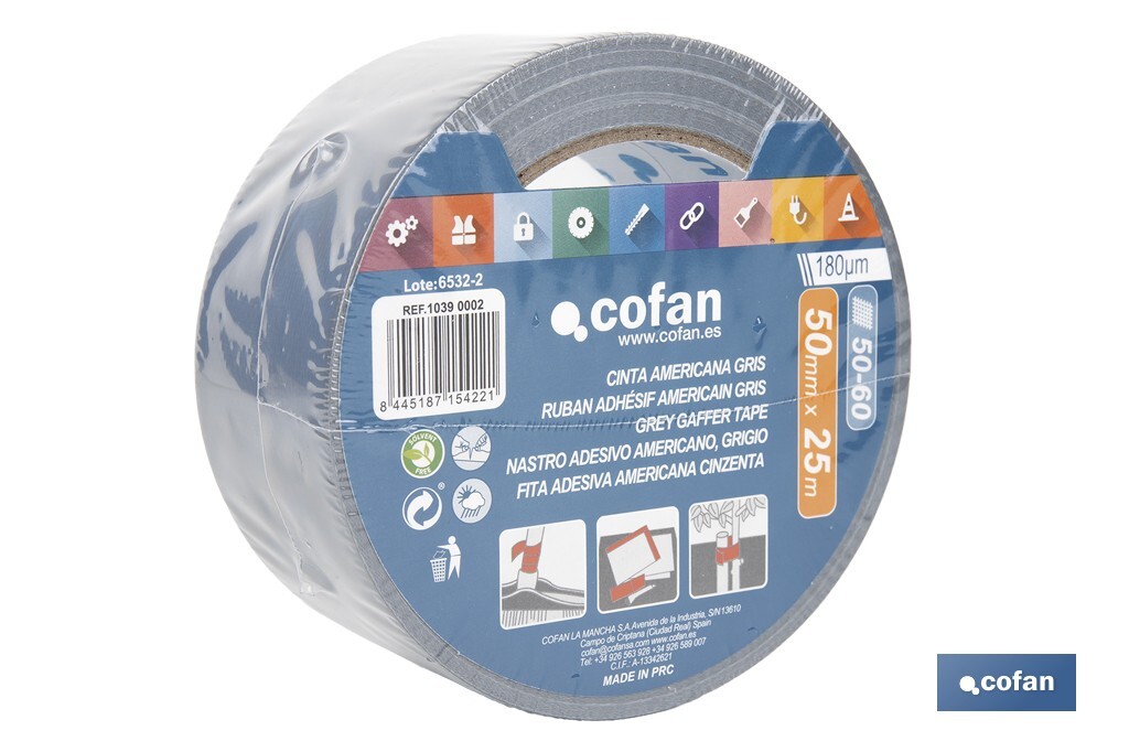 CINTA AMERICANA GRIS COFAN 50X25 (10390002)