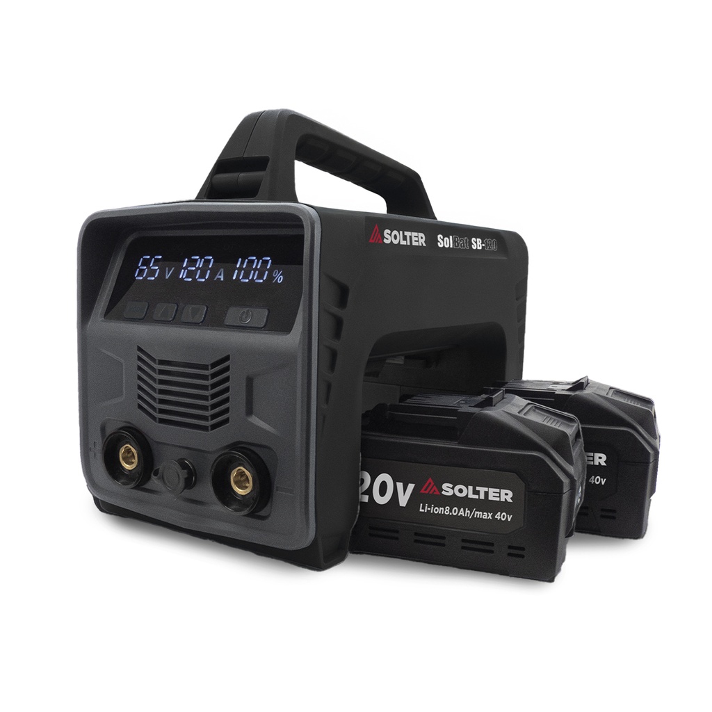 EQUIPO INVERTER MMA A BATERIA SOLBAT SB-120 PACK 4 BATERIAS (K0330)