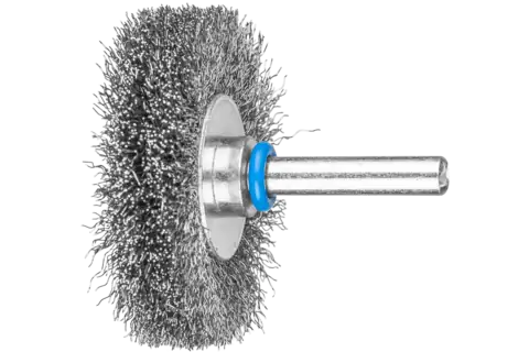Carda redonda, sin trenzar RBU Ø 50x10 mm, mango Ø 6 mm, alambre de acero inoxidable Ø 0,20