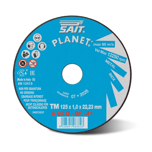 [8028641063033] DISCO CORTE SAIT 125X1 PLANET A60Q 