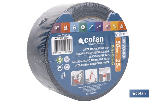 [8445187158045] CINTA AMERICANA NEGRA COFAN 50X25 (10390020) 
